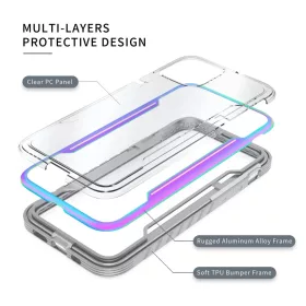 iPhone 13 Pro átlátszó TPU Shield tok alumínium kerettel fekete ü- 2 kép