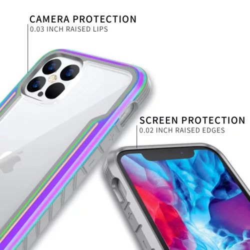 iPhone 13 Pro átlátszó TPU Shield tok alumínium kerettel fekete ü- 4 kép