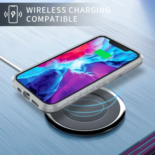 iPhone 13 Pro átlátszó TPU Shield tok alumínium kerettel szürke �- 3 kép