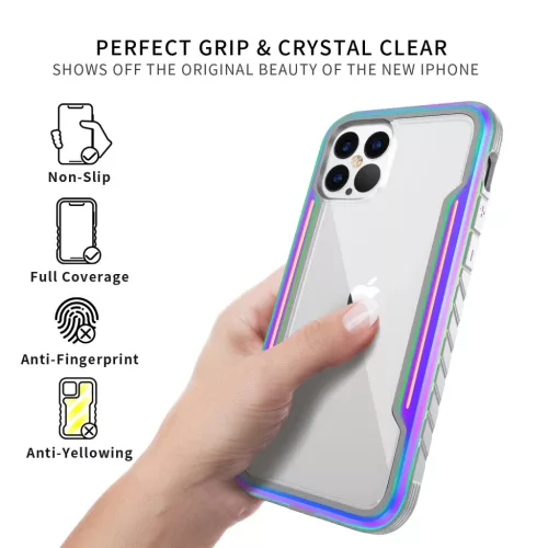 iPhone 13 Pro átlátszó TPU Shield tok alumínium kerettel szürke �- 6 kép