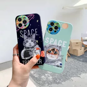 iPhone 13 Pro Cartoon Space TPU tok égkék Alphajack- 2 kép