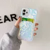 iPhone 13 Pro TPU tok színjátszó gyémánt mintával, kártyatartó- 6 kép