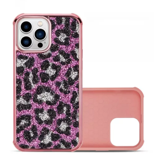 iPhone 13 Pro Diamond tok leopárd mintával rózsaszín színben Alph- 6 kép