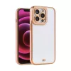 iPhone 13 Pro átlátszó tok rózsaszín és arany színű kerettel A- 1 kép