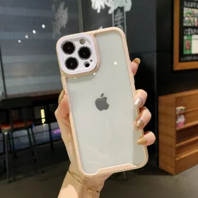 iPhone 13 Pro átlátszó tok halvány rózsaszín kerettel Alphajack- 2 kép