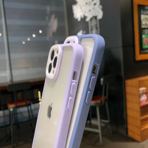 iPhone 13 Pro átlátszó tok halvány rózsaszín kerettel Alphajack- 3 kép