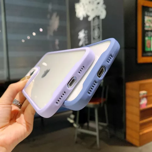 iPhone 13 Pro átlátszó tok halvány rózsaszín kerettel Alphajack- 4 kép