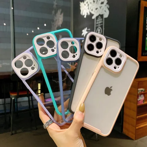 iPhone 13 Pro átlátszó tok halvány rózsaszín kerettel Alphajack- 5 kép