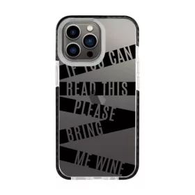   iPhone 13 Pro átlátszó TPU tok ''If You Can Read This Please Bring Me Wine'' mintával Alphajack