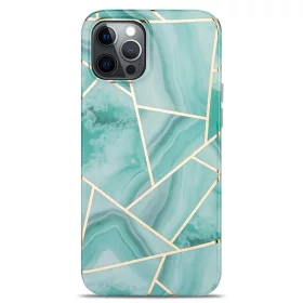 iPhone 13 Pro TPU szilikon tok márvány mintával kékeszöld Alphaja- 2 kép