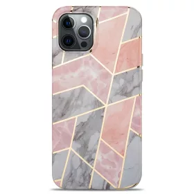 iPhone 13 Pro TPU szilikon tok márvány mintával rózsaszín Alphaja- 2 kép