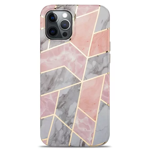 iPhone 13 Pro TPU szilikon tok márvány mintával rózsaszín Alphaja- 2 kép