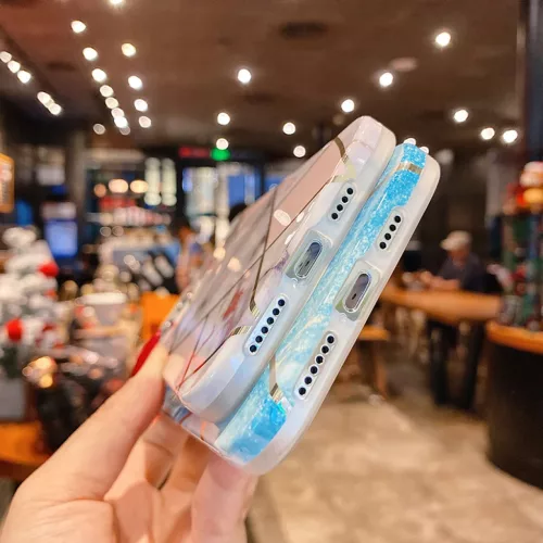 iPhone 13 Pro TPU szilikon tok márvány mintával rózsaszín Alphaja- 3 kép