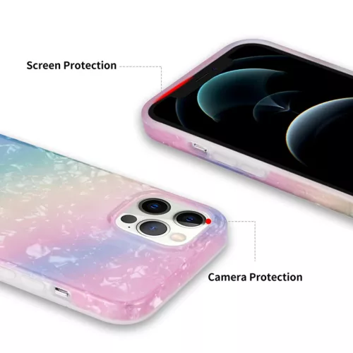iPhone 13 Pro TPU tok színes mintával Alphajack (P2)  kék-rózsasz�- 3 kép
