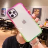 iPhone 13 Pro átlátszó TPU tok rózsaszín-zöld színátmenetes ke- 3 kép