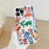 iPhone 13 Pro TPU tok ''I love travel'' mintával fehér Alphajack- 1 kép