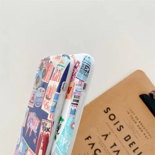 iPhone 13 Pro TPU tok ''I love travel'' mintával fehér Alphajack- 5 kép