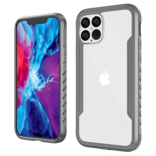 iPhone 13 Pro Max átlátszó TPU Shield tok alumínium kerettel szür- 7 kép