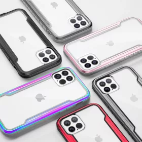 iPhone 13 Pro Max átlátszó TPU Shield tok alumínium kerettel szür- 2 kép