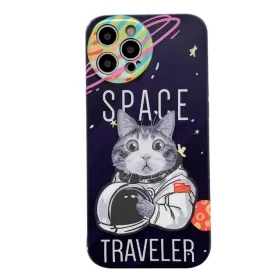 iPhone 13 Pro Max Cartoon Space TPU tok sötétkék Alphajack- 1 kép