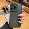 iPhone 13 Pro Max átlátszó tok zöld és arany színű kerettel Alp- 4 kép