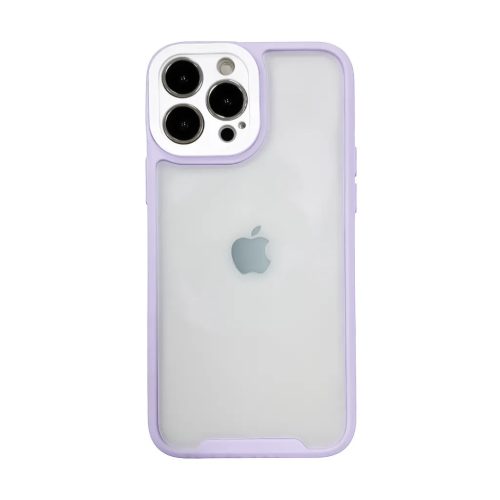 iPhone 13 Pro Max átlátszó tok halványlila kerettel Alphajack- 1 kép