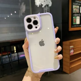 iPhone 13 Pro Max átlátszó tok halványlila kerettel Alphajack- 2 kép
