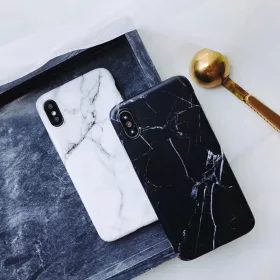 iPhone 13 Pro Max IMD márvány mintás tok fekete Alphajack- 2 kép