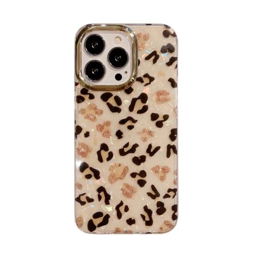 iPhone 13 Pro Max TPU szilikon tok párducmintás barna Alphajack- 1 kép
