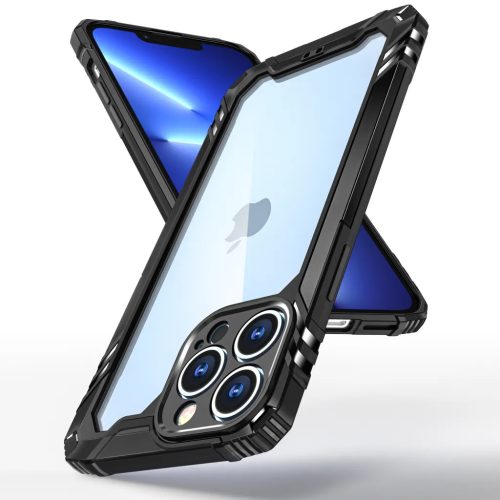iPhone 13 Pro Max ütésálló TPU+alumínium tok fekete kerettel Alph- 1 kép
