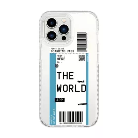   iPhone 13 Pro Max átlátszó TPU tok Boarding Pass mintával Alphajack