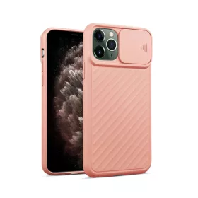   iPhone 13 Pro Max TPU tok kameralencse védővel rózsaszín Alphajack
