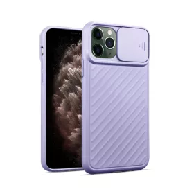  iPhone 13 Pro Max TPU tok kameralencse védővel lila Alphajack