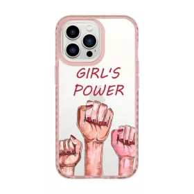   iPhone 13 Pro Max átlátszó TPU tok Girl's Power mintával Alphajack
