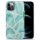 iPhone 13 Pro Max TPU szilikon tok márvány mintával kékeszöld Alp- 6 kép