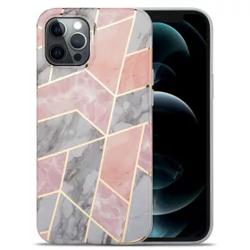   iPhone 13 Pro Max TPU szilikon tok márvány mintával rózsaszín Alphajack