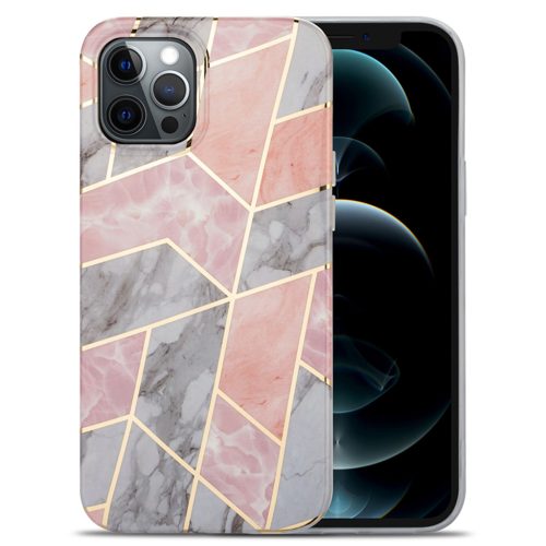 iPhone 13 Pro Max TPU szilikon tok márvány mintával rózsaszín Alp- 6 kép