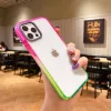 iPhone 13 Pro Max átlátszó TPU tok rózsaszín-zöld színátmenete- 1 kép