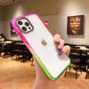 iPhone 13 Pro Max átlátszó TPU tok rózsaszín-zöld színátmenete- 4 kép
