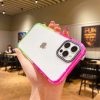 iPhone 13 Pro Max átlátszó TPU tok rózsaszín-zöld színátmenete- 2 kép