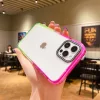 iPhone 13 Pro Max átlátszó TPU tok rózsaszín-zöld színátmenete- 3 kép