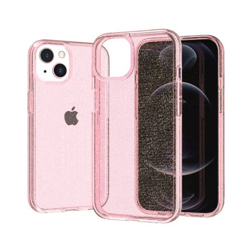 iPhone 14 glitter tok rózsaszín Alphajack- 1 kép