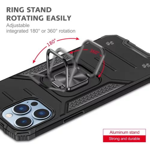 iPhone 14 Ring Armor Case Kickstand tok kihajtható mágneses támassz- 4 kép