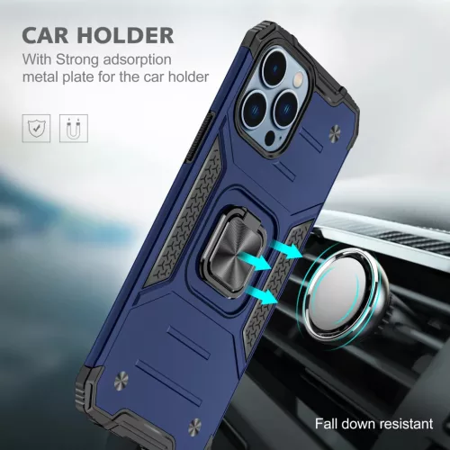 iPhone 14 Ring Armor Case Kickstand tok kihajtható mágneses támassz- 4 kép