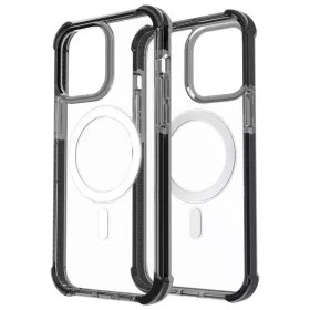 iPhone 14 Plus MagSafe kompatibilis átlátszó TPU tok fekete kerette- 2 kép