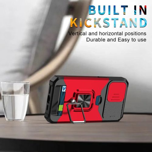 iPhone 14 Plus Ring Armor tok kameralencse védővel, kihajtható tám- 2 kép