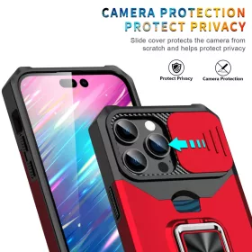 iPhone 14 Plus Ring Armor tok kameralencse védővel, kihajtható tám- 2 kép