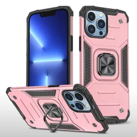   iPhone 14 Plus Ring Armor Case Kickstand tok kihajtható mágneses támasszal rose gold Alphajack