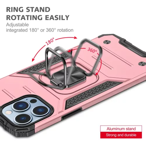 iPhone 14 Plus Ring Armor Case Kickstand tok kihajtható mágneses tá- 5 kép