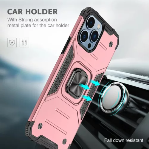 iPhone 14 Plus Ring Armor Case Kickstand tok kihajtható mágneses tá- 6 kép